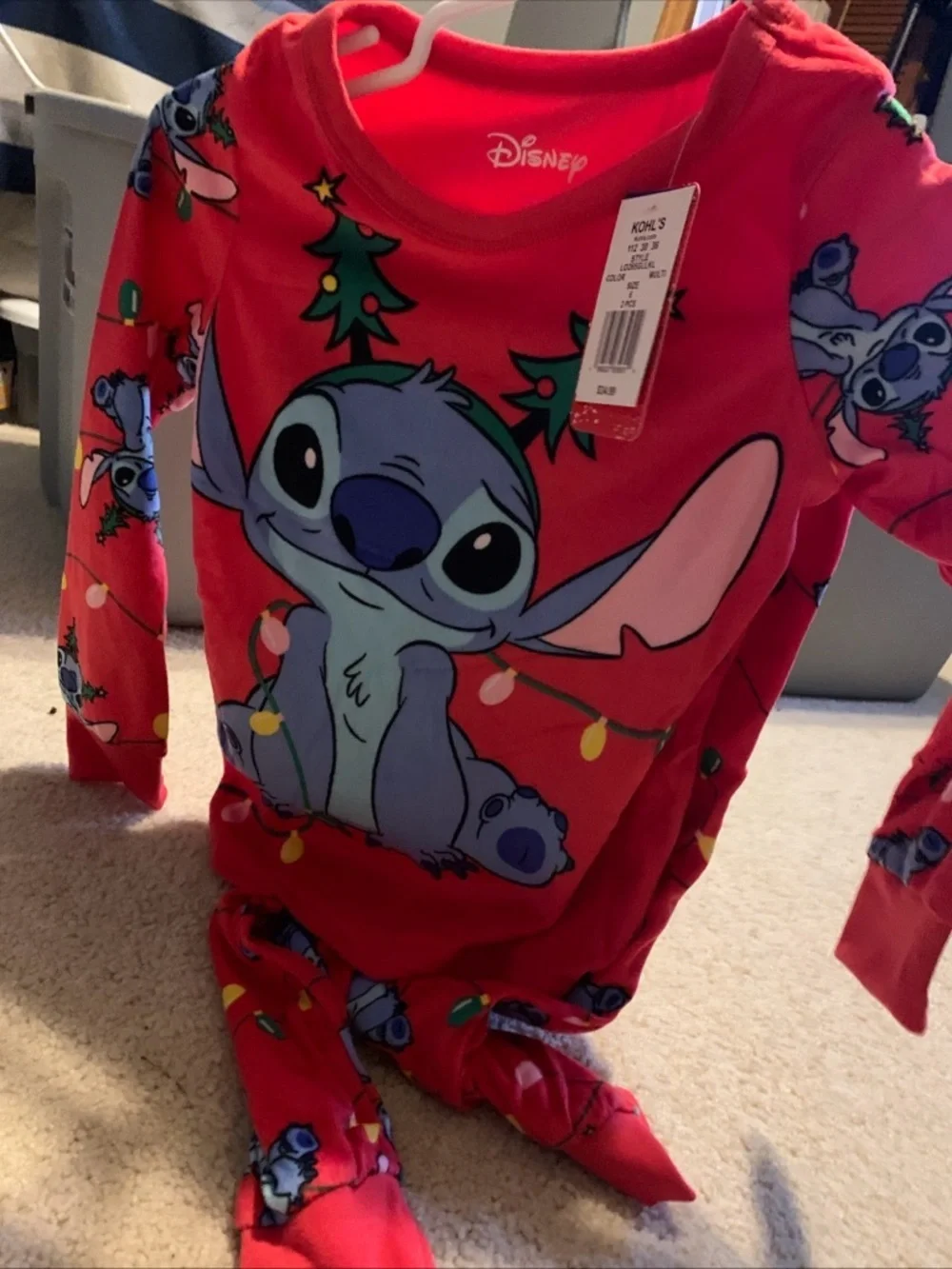 NWT. DISNEY Stitch Holiday Pajama Set
